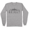 thumbnail image 1 of Skyline Beirut Lebanon Long Sleeve Shirt Unisex Medium Grey, 1 of 5