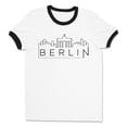 thumbnail image 1 of Skyline Berlin Germany Ringer Tee Shirt Unisex Large White/Black, 1 of 5