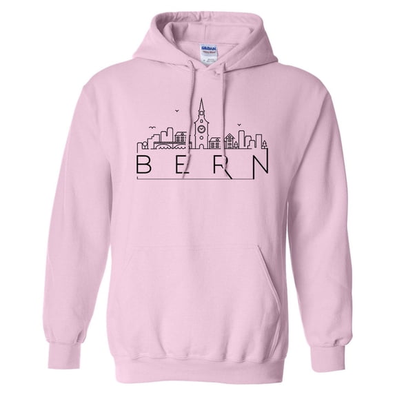Skyline Bern Switzerland Hoodie Sweatshirt Unisex 3X-Large Pink