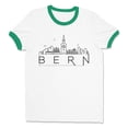 thumbnail image 1 of Skyline Bern Switzerland Ringer Tee Shirt Unisex 2X-Large White/Kelly Green, 1 of 5