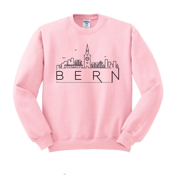 Skyline Bern Switzerland Sweatshirt Unisex 2X-Large Pink