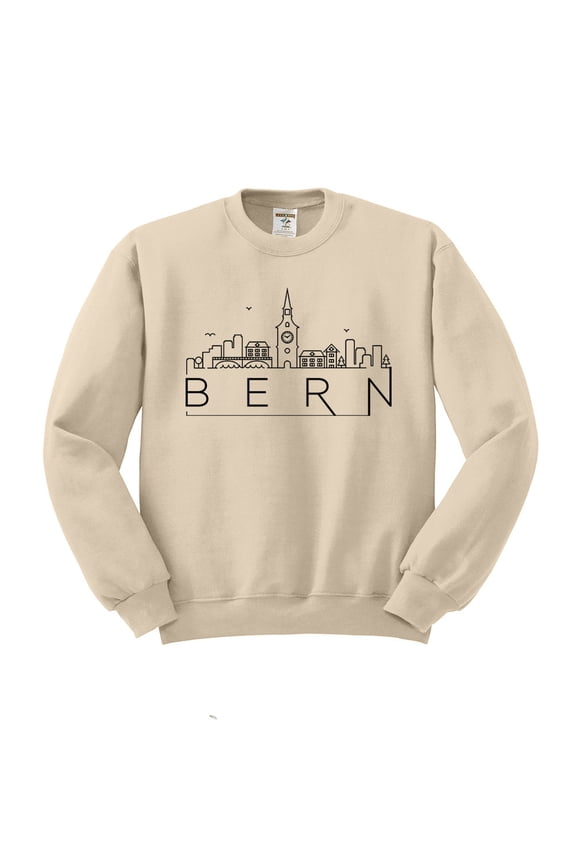 Skyline Bern Switzerland Sweatshirt Unisex Medium Sand