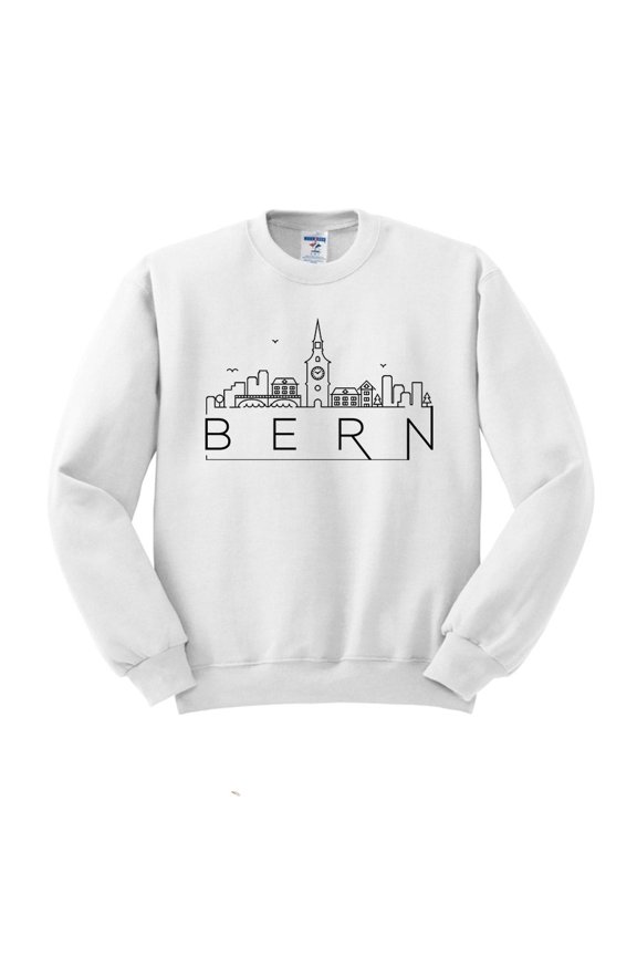 Skyline Bern Switzerland Sweatshirt Unisex Medium White