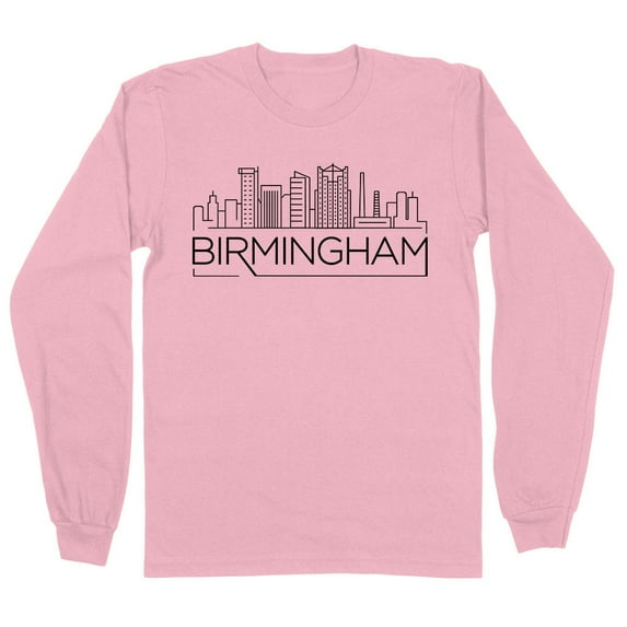 Skyline Birmingham Alabama Long Sleeve Shirt Unisex 2X-Large Pink