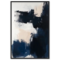 Skyline Blue Brush II Canvas Blue Abstract Art by Art Remedy, Black Frame, 10" x 15"