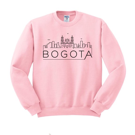 Skyline Bogota Colombia Sweatshirt Unisex Medium Pink
