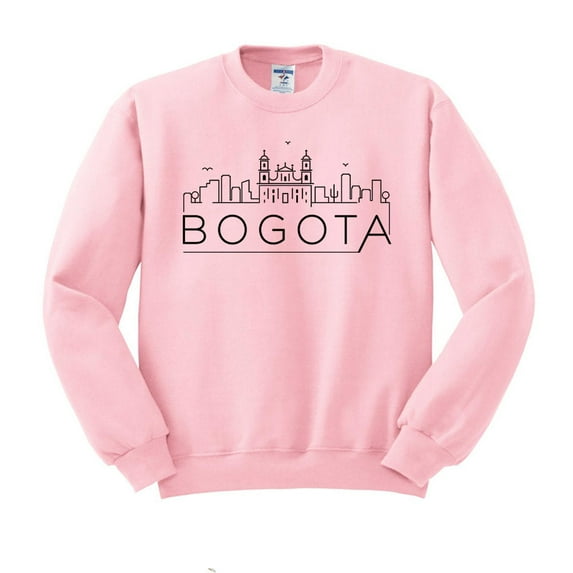 Skyline Bogota Colombia Sweatshirt Unisex Small Pink
