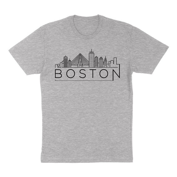 Skyline Boston Massachusetts Shirt Unisex X-Large Grey