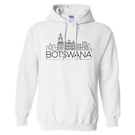 Skyline Botswana South Africa Hoodie Sweatshirt Unisex Large White