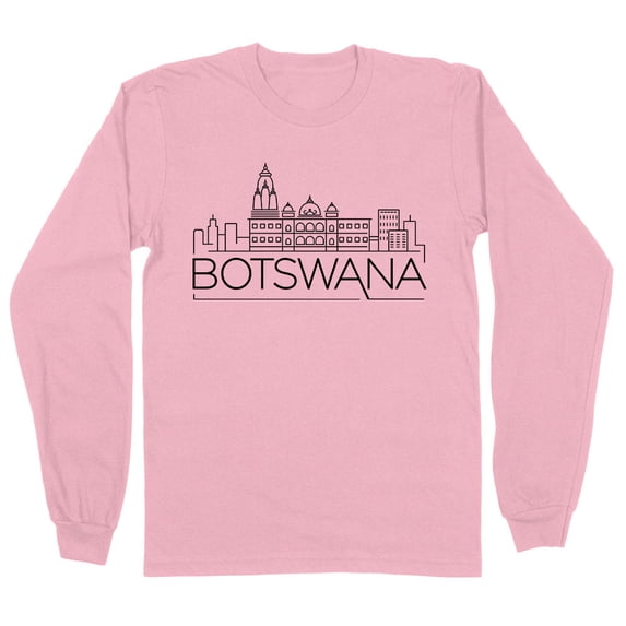 Skyline Botswana South Africa Long Sleeve Shirt Unisex Large Pink