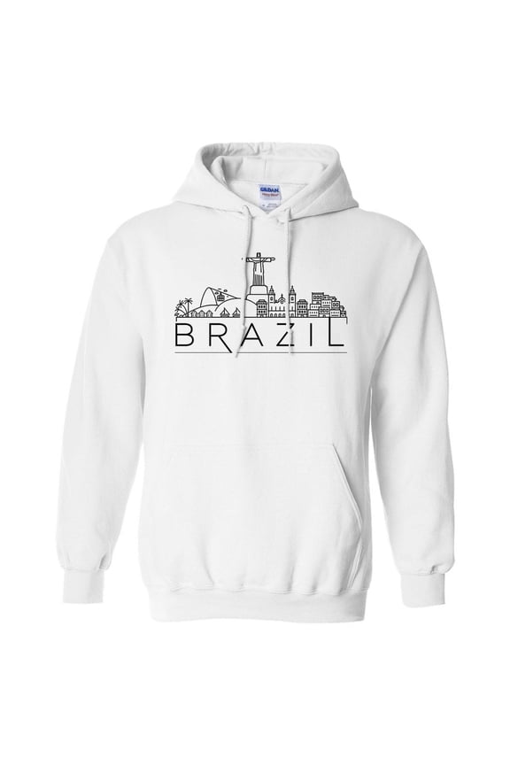 Skyline Brazil Hoodie Sweatshirt Unisex 4X-Large White