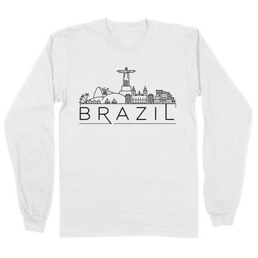 Skyline Brazil Long Sleeve Shirt Unisex Large White