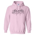 thumbnail image 1 of Skyline Brooklyn New York Hoodie Sweatshirt Unisex X-Large Pink, 1 of 5