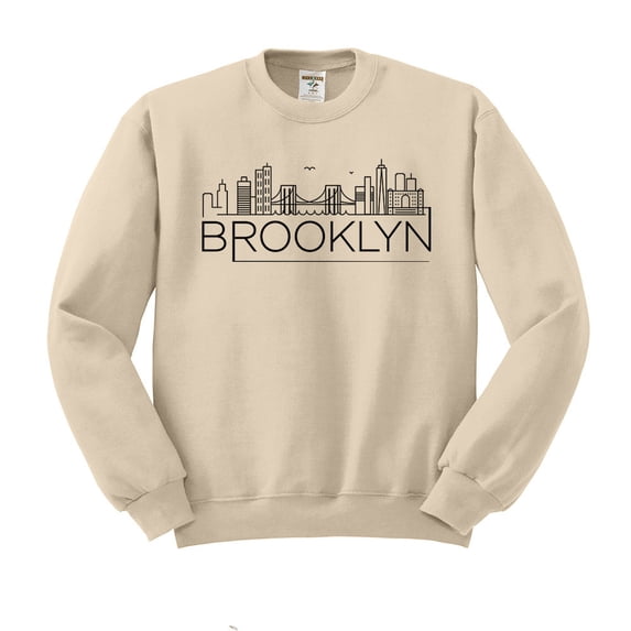 Skyline Brooklyn New York Sweatshirt Unisex Medium Sand