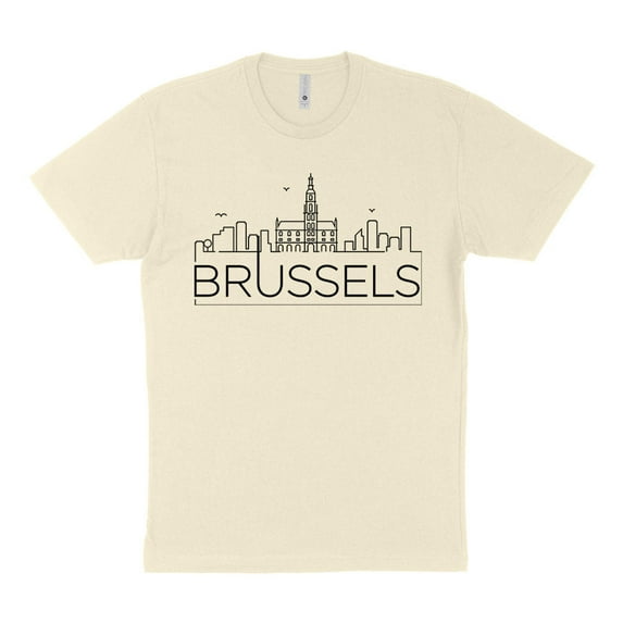 Skyline Brussels Belgium Shirt Unisex 2X-Large Natural