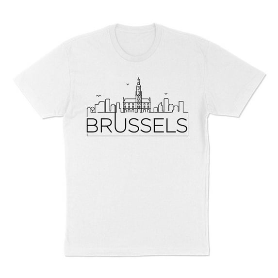 Skyline Brussels Belgium Shirt Unisex Large White