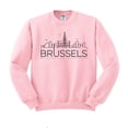 thumbnail image 1 of Skyline Brussels Belgium Sweatshirt Unisex 2X-Large Pink, 1 of 5