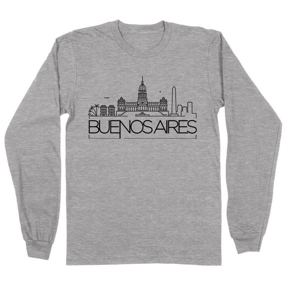 Skyline Buenos Aires Argentina Long Sleeve Shirt Unisex 3X-Large Grey