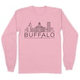 thumbnail image 1 of Skyline Buffalo New York Long Sleeve Shirt Unisex Large Pink, 1 of 5
