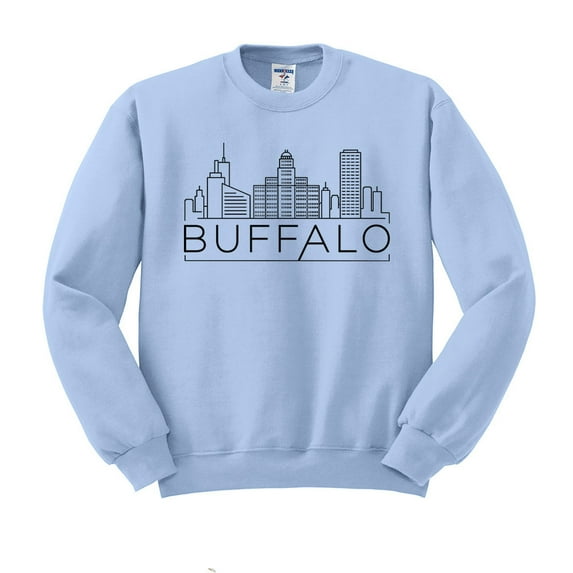 Skyline Buffalo New York Sweatshirt Unisex 2X-Large Light Blue