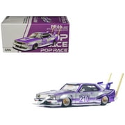 Skyline C210 Kaido Racer Bosozoku Style RHD Right Hand Drive #210 Purple and Silver 1/64 Diecast Model Car by Pop Race