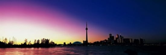 Skyline CN Tower SkyDome Toronto Ontario Canada Canvas Art - Panoramic Images (36 x 12)