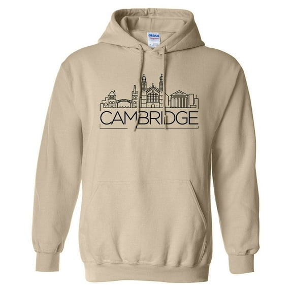 Skyline Cambridge England Hoodie Sweatshirt Unisex X-Large Sand