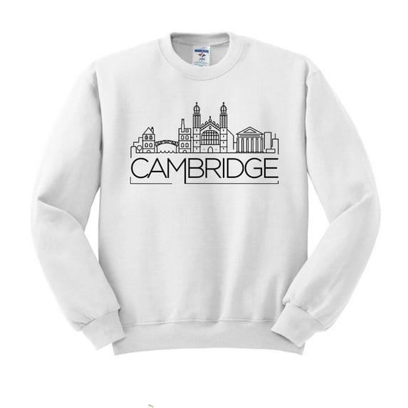 Skyline Cambridge England Sweatshirt Unisex Large White
