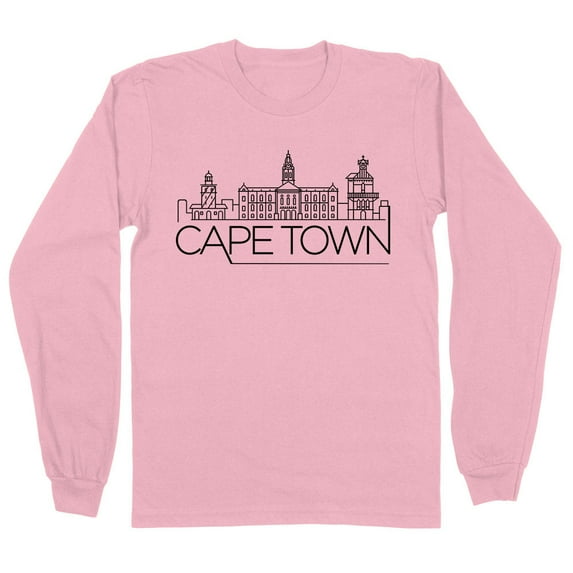 Skyline Cape Town South Africa Long Sleeve Shirt Unisex Medium Pink
