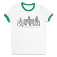 thumbnail image 1 of Skyline Cape Town South Africa Ringer Tee Shirt Unisex Small White/Kelly Green, 1 of 5