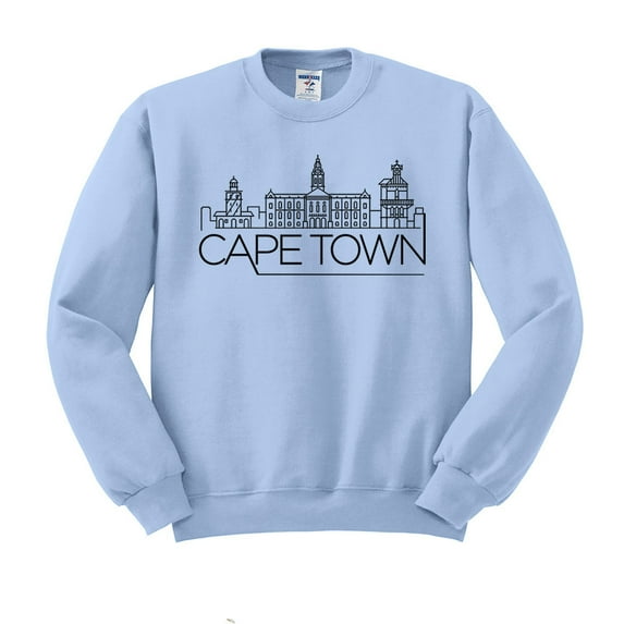 Skyline Cape Town South Africa Sweatshirt Unisex Large Light Blue