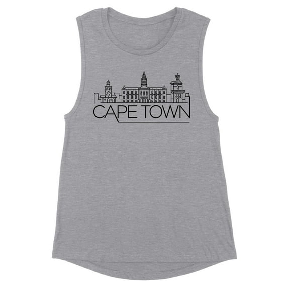 Skyline Cape Town South Africa Women's Muscle Tank Medium Heather Grey