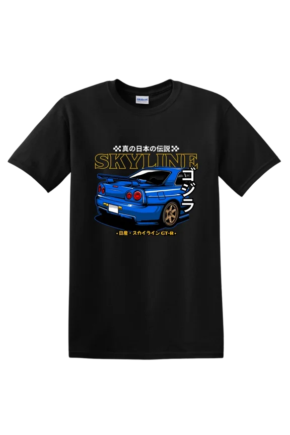 Skyline Car Retro Graphic T Shirt Cool Racer Design for Auto Enthusiasts Tee