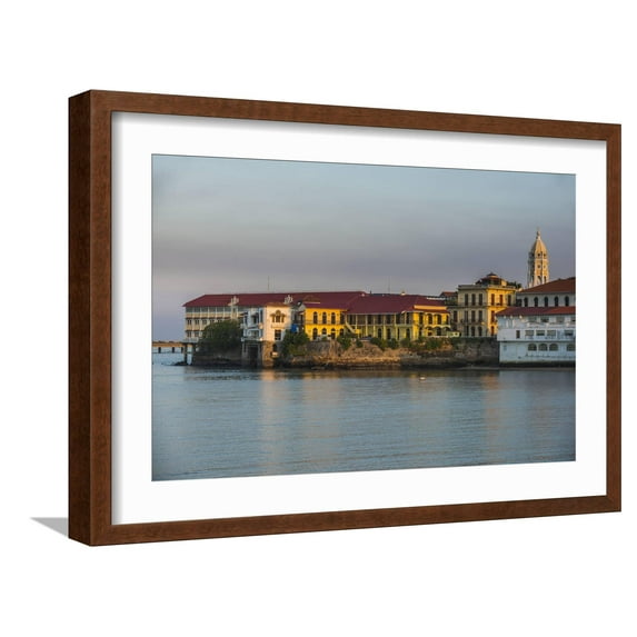 Art.com Skyline of Casco Viejo, UNESCO World Heritage Site, Panama City, Panama, Central America Photographic Print by Michael Runkel, Brown Frame Wall Art, 23" x 17"