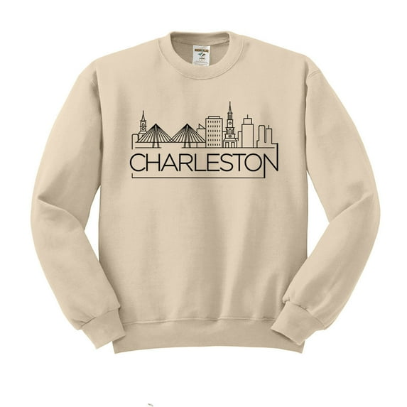 Skyline Charleston South Carolina Sweatshirt Unisex Medium Sand
