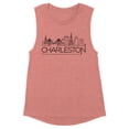 thumbnail image 1 of Skyline Charleston South Carolina Women's Muscle Tank Medium Desert Pink, 1 of 5