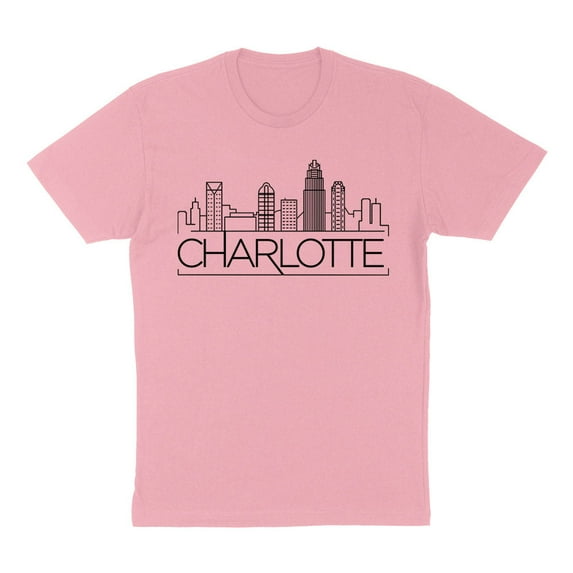 Skyline Charlotte North Carolina Shirt Unisex 2X-Large Pink