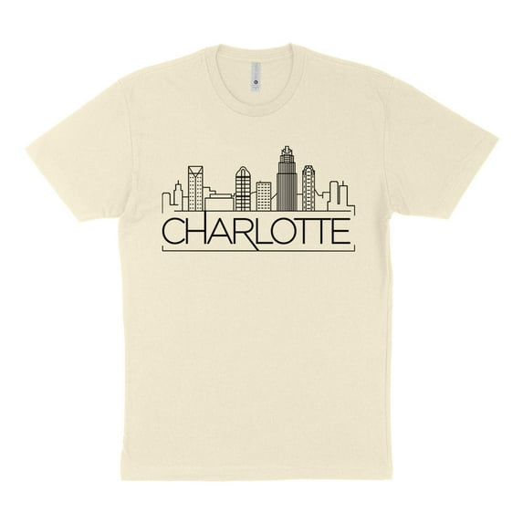 Skyline Charlotte North Carolina Shirt Unisex Medium Natural