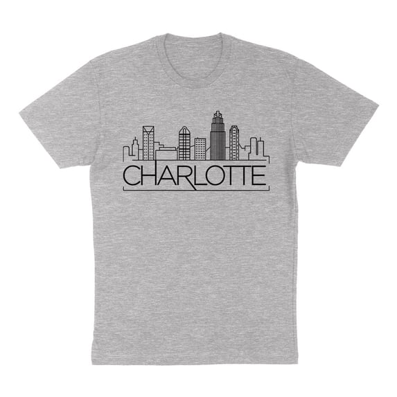 Skyline Charlotte North Carolina Shirt Unisex Small Grey