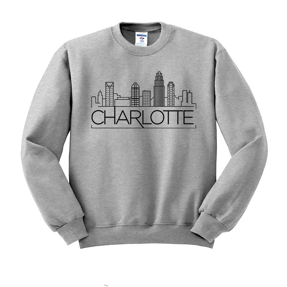Skyline Charlotte North Carolina Sweatshirt Unisex 3X Large White