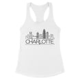 thumbnail image 1 of Skyline Charlotte North Carolina Tank Top Fitted Racerback Women's Large White, 1 of 5