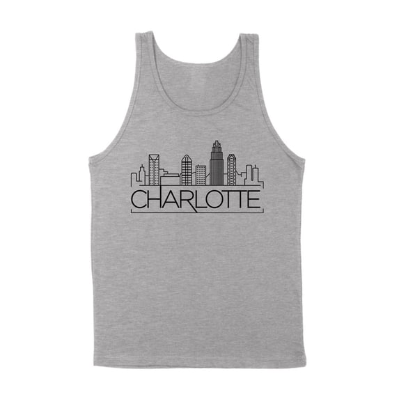 Skyline Charlotte North Carolina Tank Top Unisex X-Large Grey
