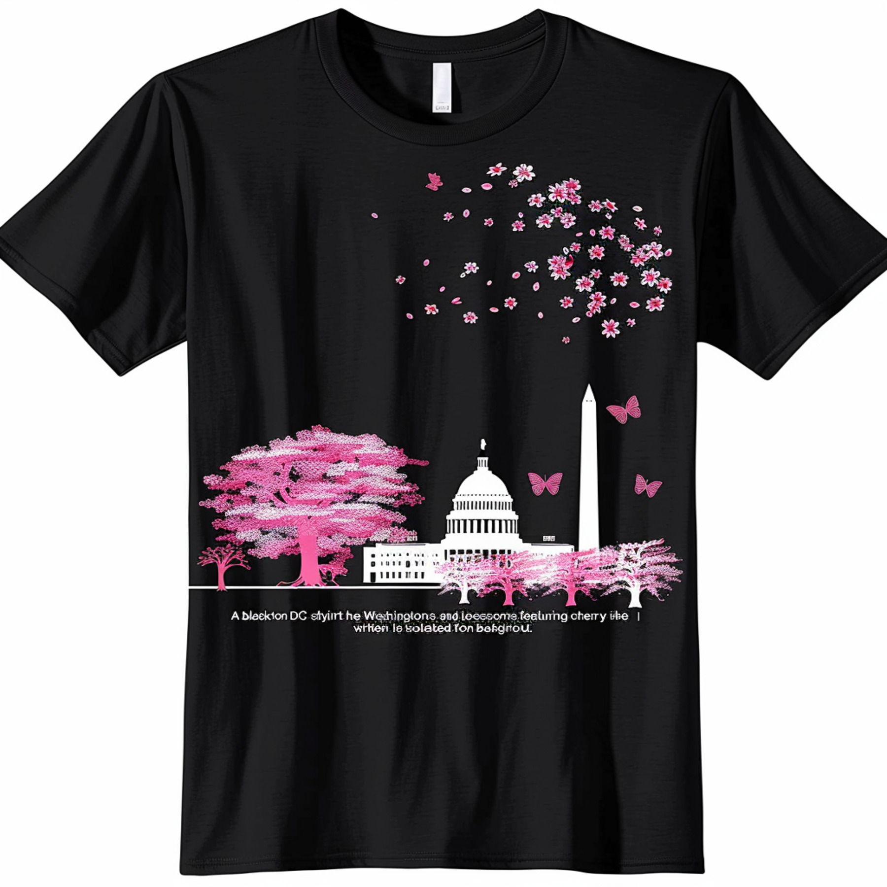 Skyline Cherry Blossom Black TShirt Tree Iconic Landmarks Cherry ...