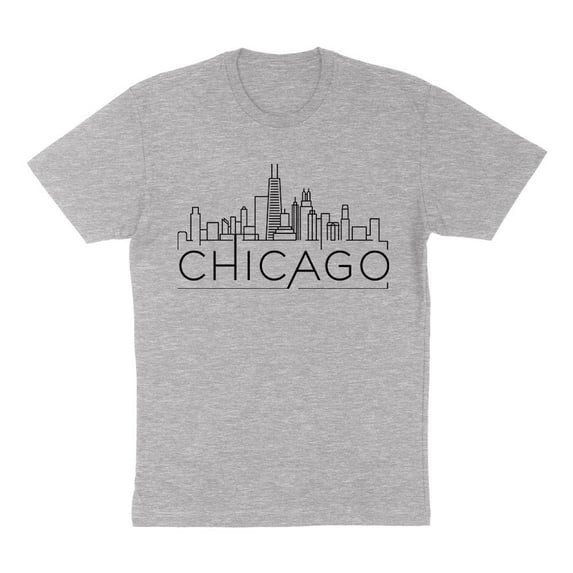 Skyline Chicago Illinois Shirt Unisex X-Small Grey