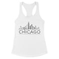 thumbnail image 1 of Skyline Chicago Illinois Tank Top Fitted Racerback Women's Large White, 1 of 5