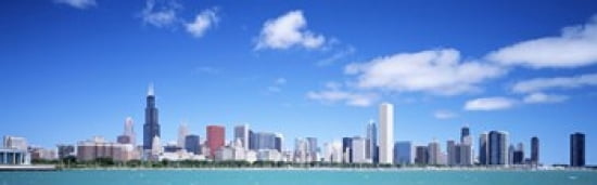 Skyline Chicago Illinois USA Canvas Art - Panoramic Images (36 x 12)