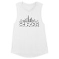 thumbnail image 1 of Skyline Chicago Illinois Women's Muscle Tank Large White, 1 of 5