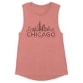 thumbnail image 1 of Skyline Chicago Illinois Women's Muscle Tank Medium Desert Pink, 1 of 5