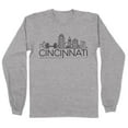 thumbnail image 1 of Skyline Cincinnati Ohio Long Sleeve Shirt Unisex 3X-Large Grey, 1 of 5