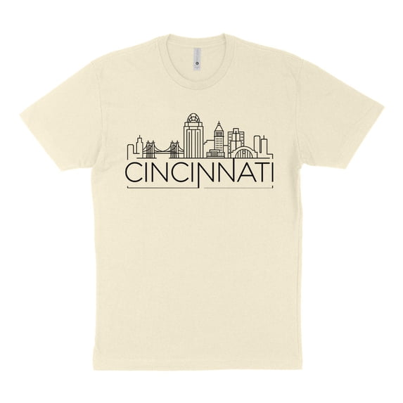 Skyline Cincinnati Ohio Shirt Unisex Large Natural
